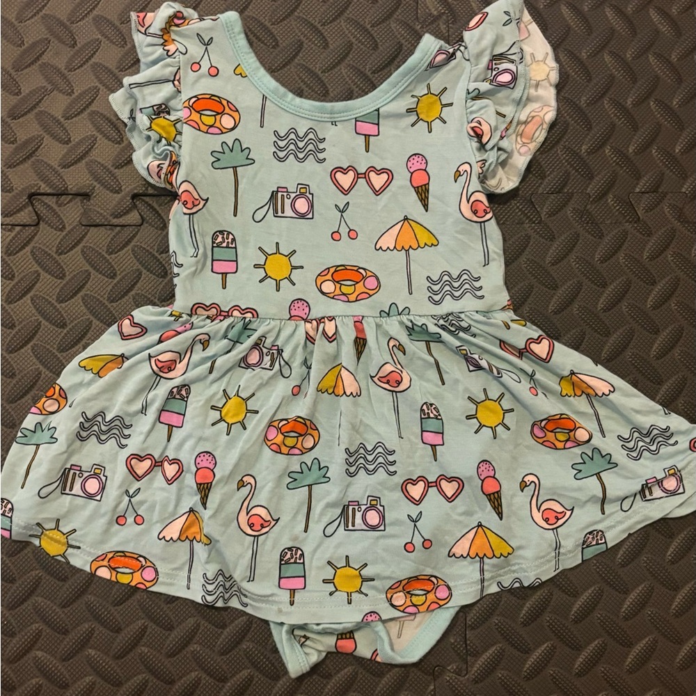 Little Sleepies Pool Party Twirl Dress w/bodysuit (12-18m)